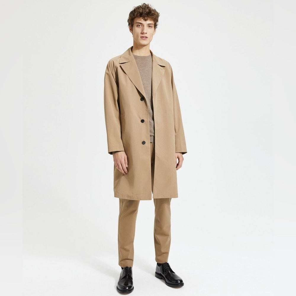 Theory Men’s Sora Packable Coat in Tech Weave - Ventura - Size Small